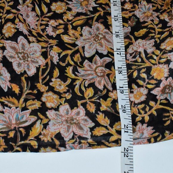 Billabong Sun Fire Printed Boho Peasant Long Sleeve Tassel Tie Top Size S - Picture 7 of 16